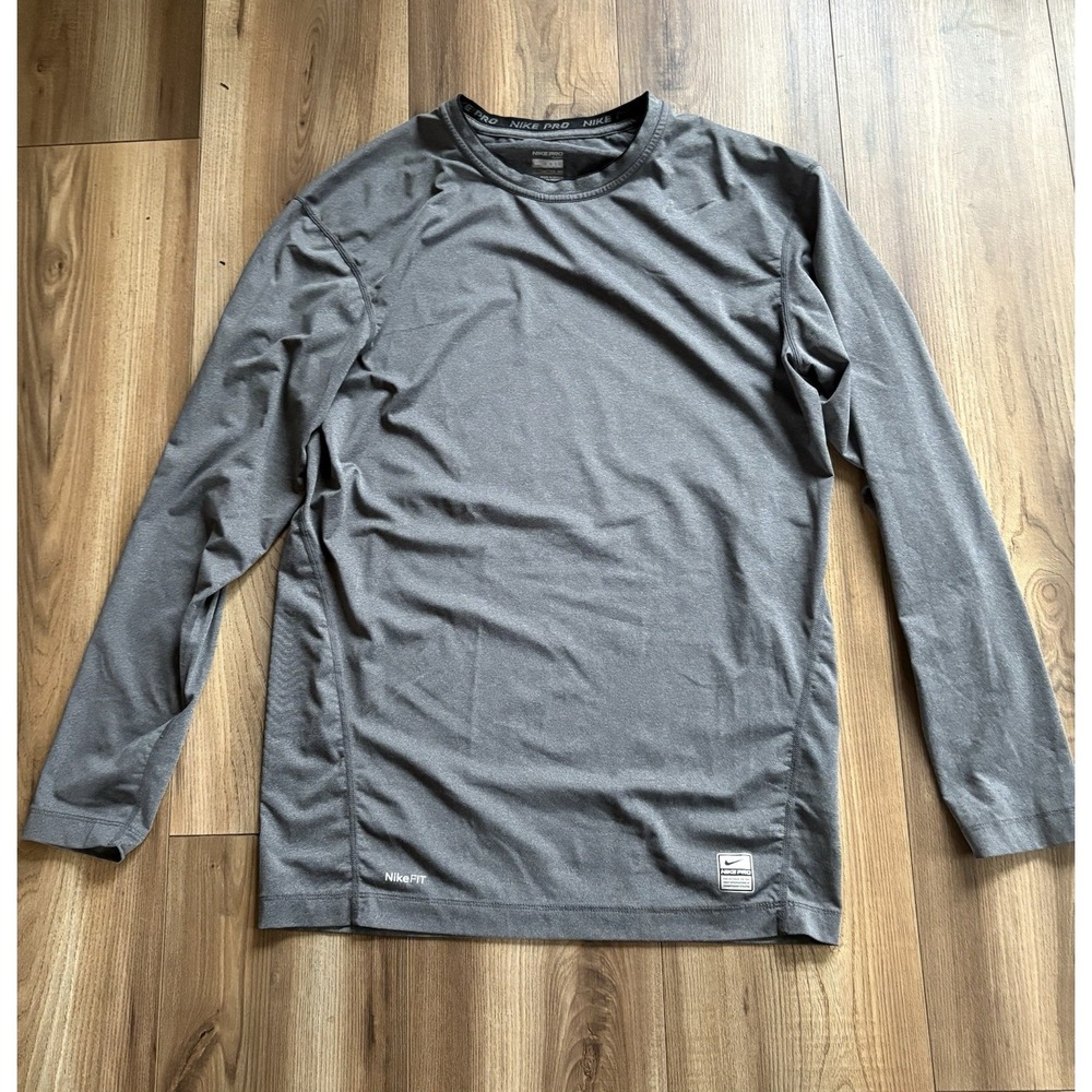 Nike Pro Women's XXL Compression Shirt Long Sleeve Gray Workout Running Training